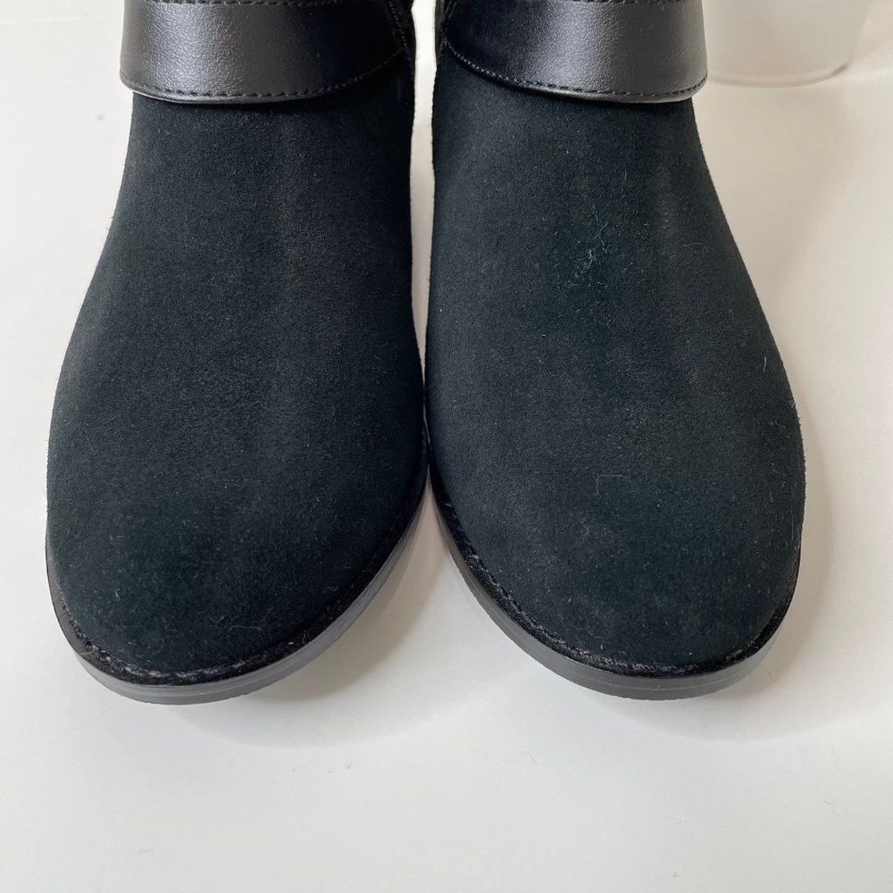 Vionic Mana Black Suede Buckle Ankle Bootie Support Orthotic - Picture 9 of 12
